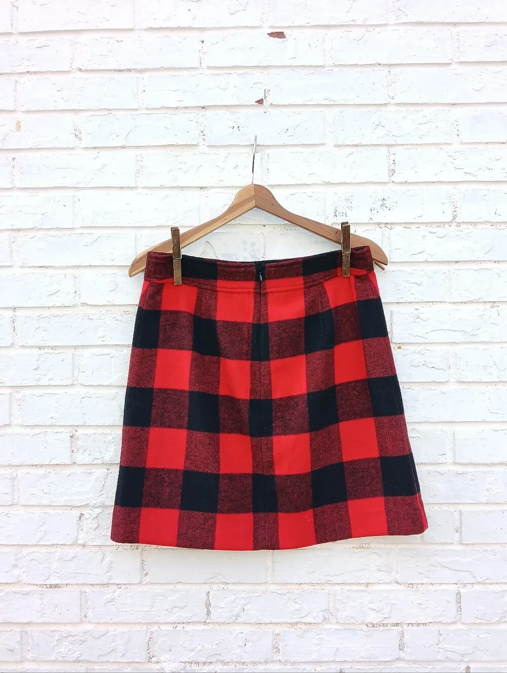 NWT $74 J.Crew Buffalo Check Plaid Skirt Mini Wool Blend